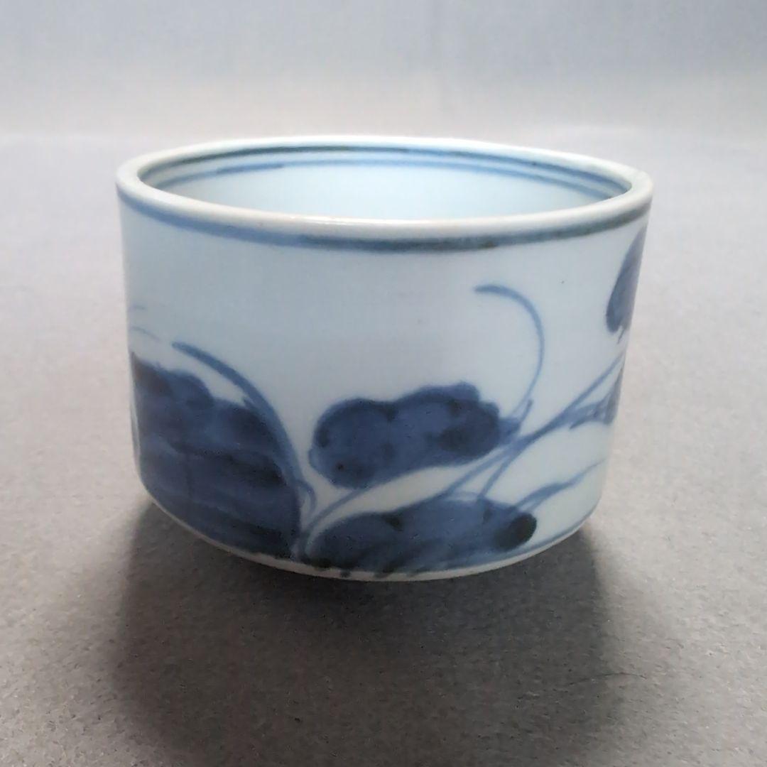 古伊万里そば猪口　古伊万里半筒そば猪口　古伊万里草花文そば猪口 古伊万里
