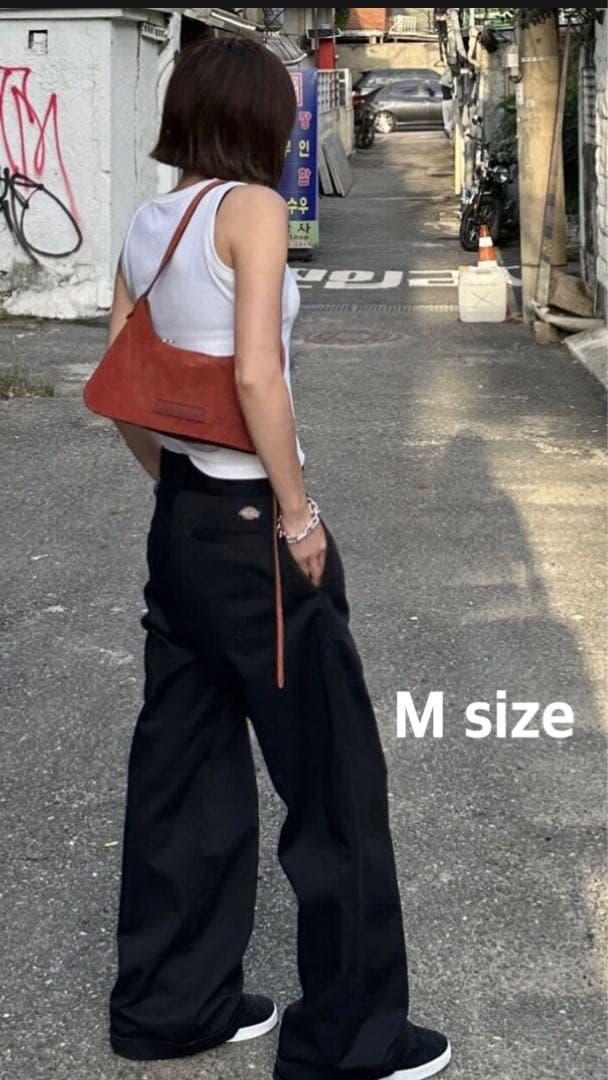 ok.soon×dickies wide chino pants (black)