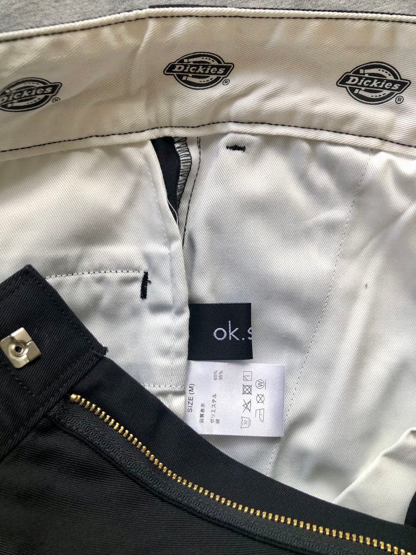 ok.soon×dickies wide chino pants (black)