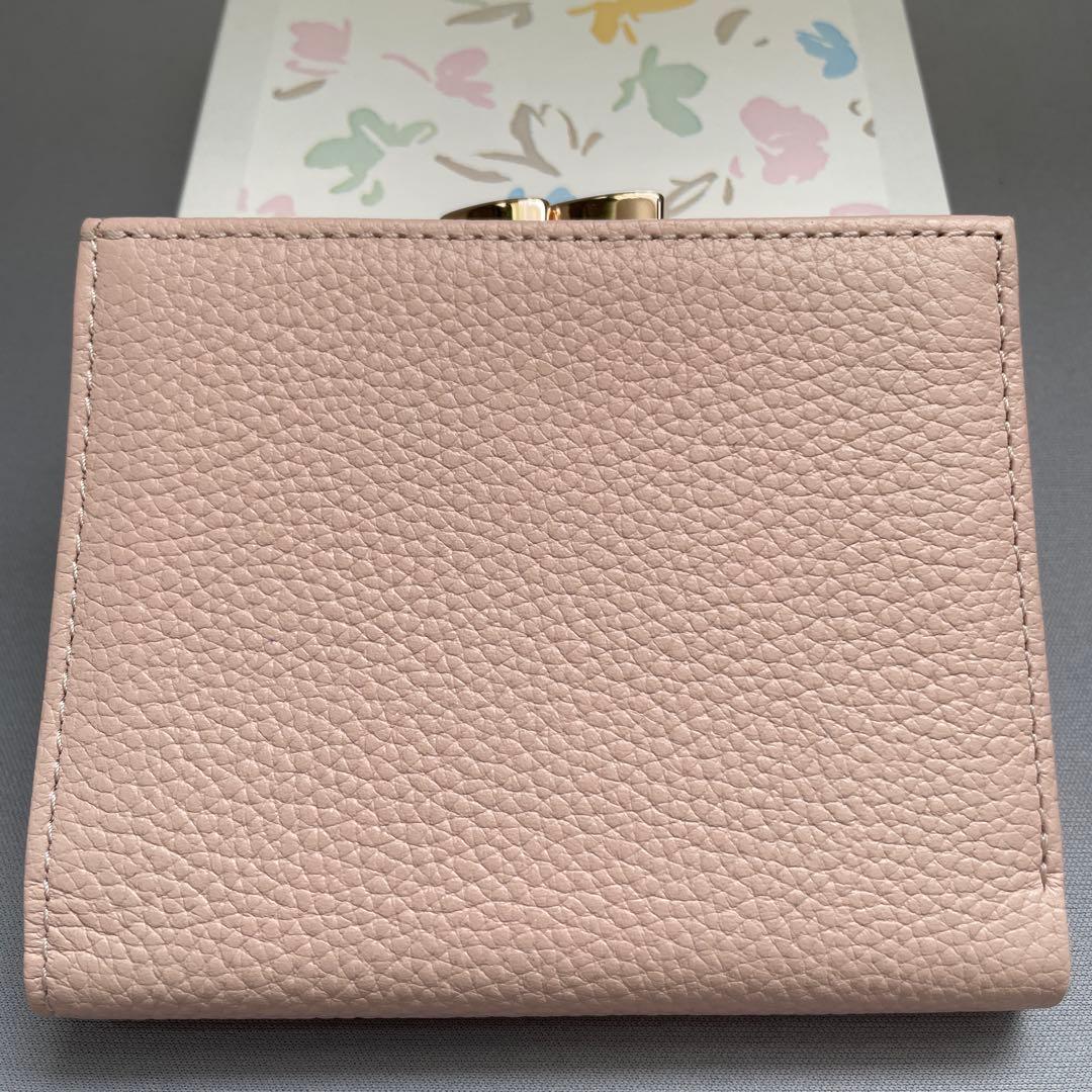 皇居 2つ折財布 牛革 薄桃色(ピンクベージュ) 新品・未使用