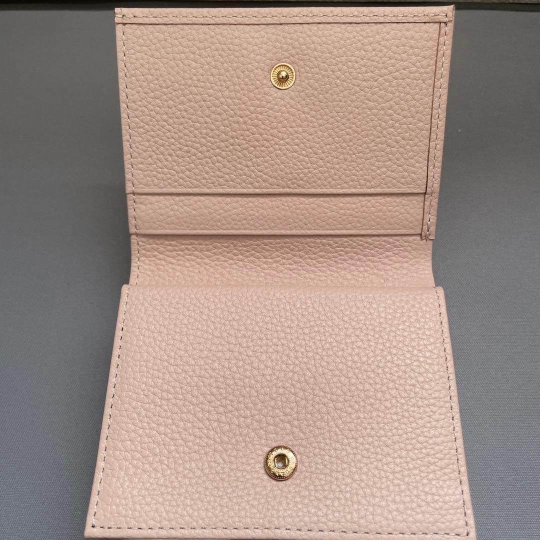 皇居 2つ折財布 牛革 薄桃色(ピンクベージュ) 新品・未使用