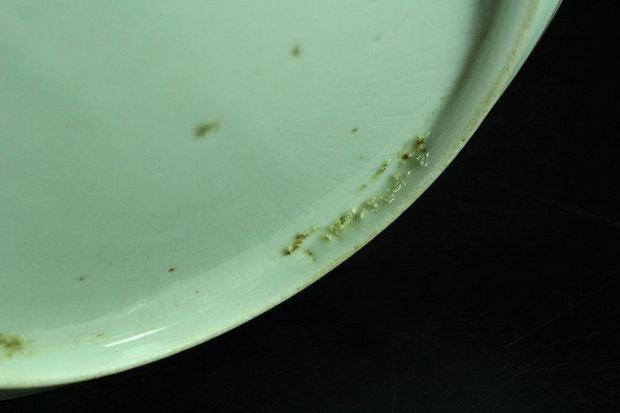 中国美術 青花 馬上武人紋 盤 φ21cm 古染付 清(K-RC962)