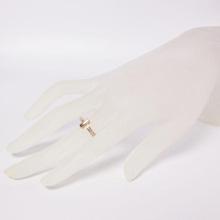 ティファニー Tワン ダイヤリング K18PG ローズゴールド 3.7g 7号