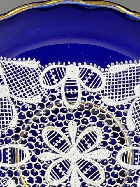 【希少】イタリア　ラヴェーノ 白レース デミカップ＆ソーサー　ヴェネチアン