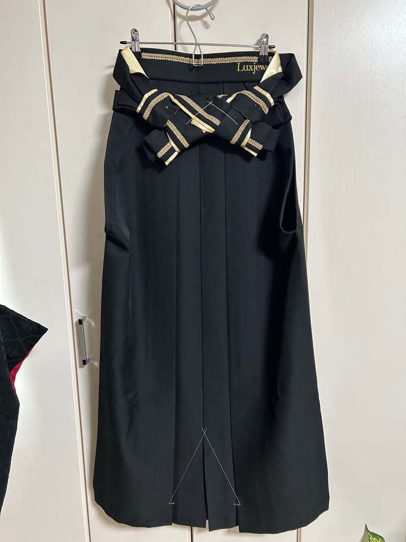 黒の二尺袖振袖レースの付いた袴2点セット トールサイズluxjewel ブランド