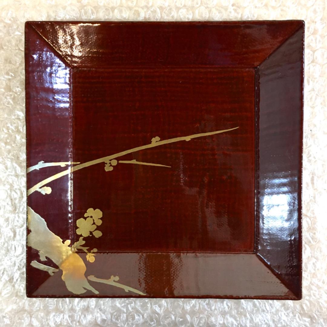 【四君子】時代漆器 盆 ２０枚 5枚1組4セット 木箱付き 布目盆 【美品】