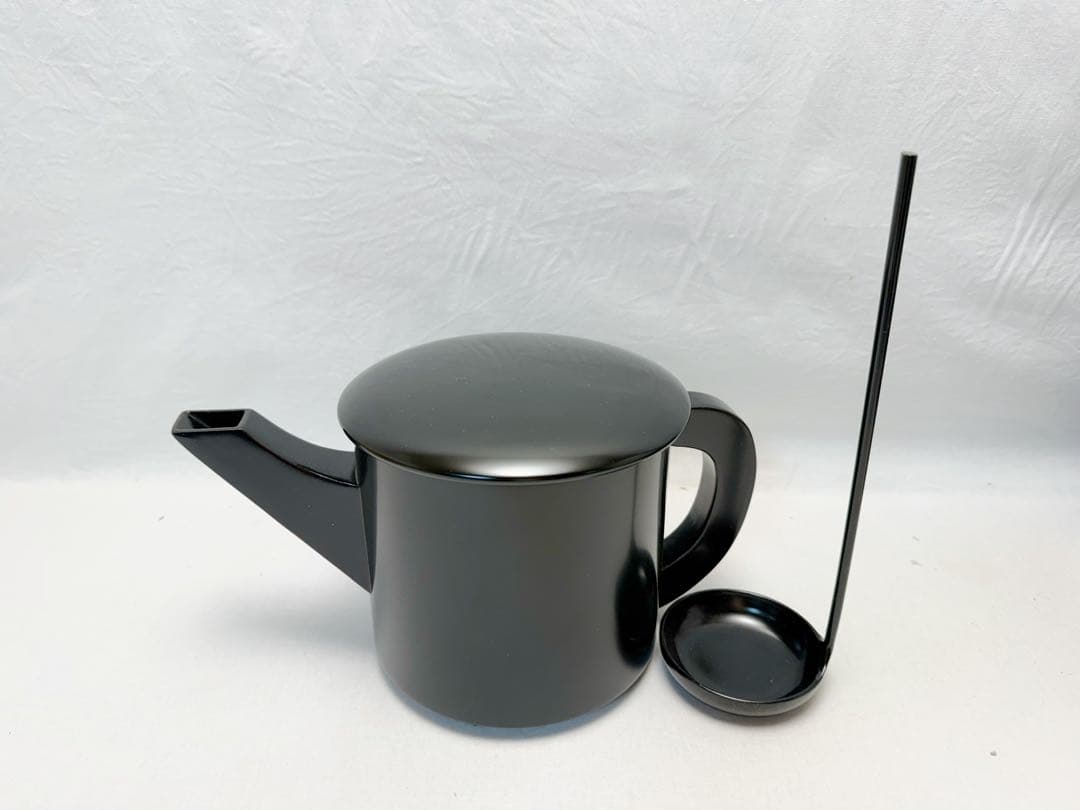 ほぼ未使用 懐石道具 木製黒真塗 会席用両次 4点セット 共箱