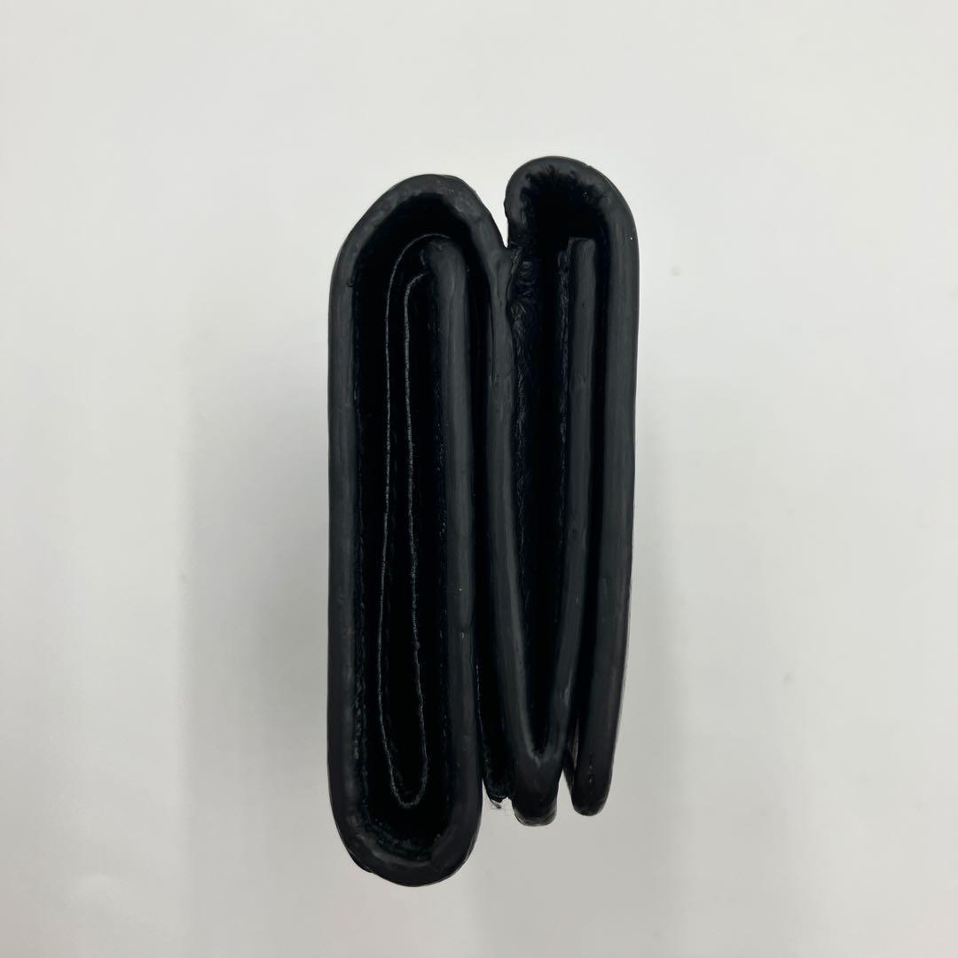 極美✨バレンシアガ 三つ折り財布 エブリデイ レザー ロゴ ブラック 黒