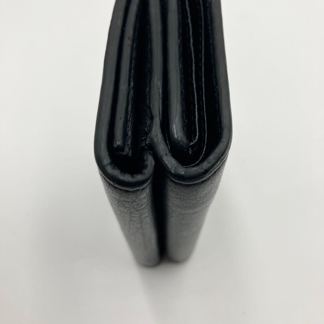 極美✨バレンシアガ 三つ折り財布 エブリデイ レザー ロゴ ブラック 黒
