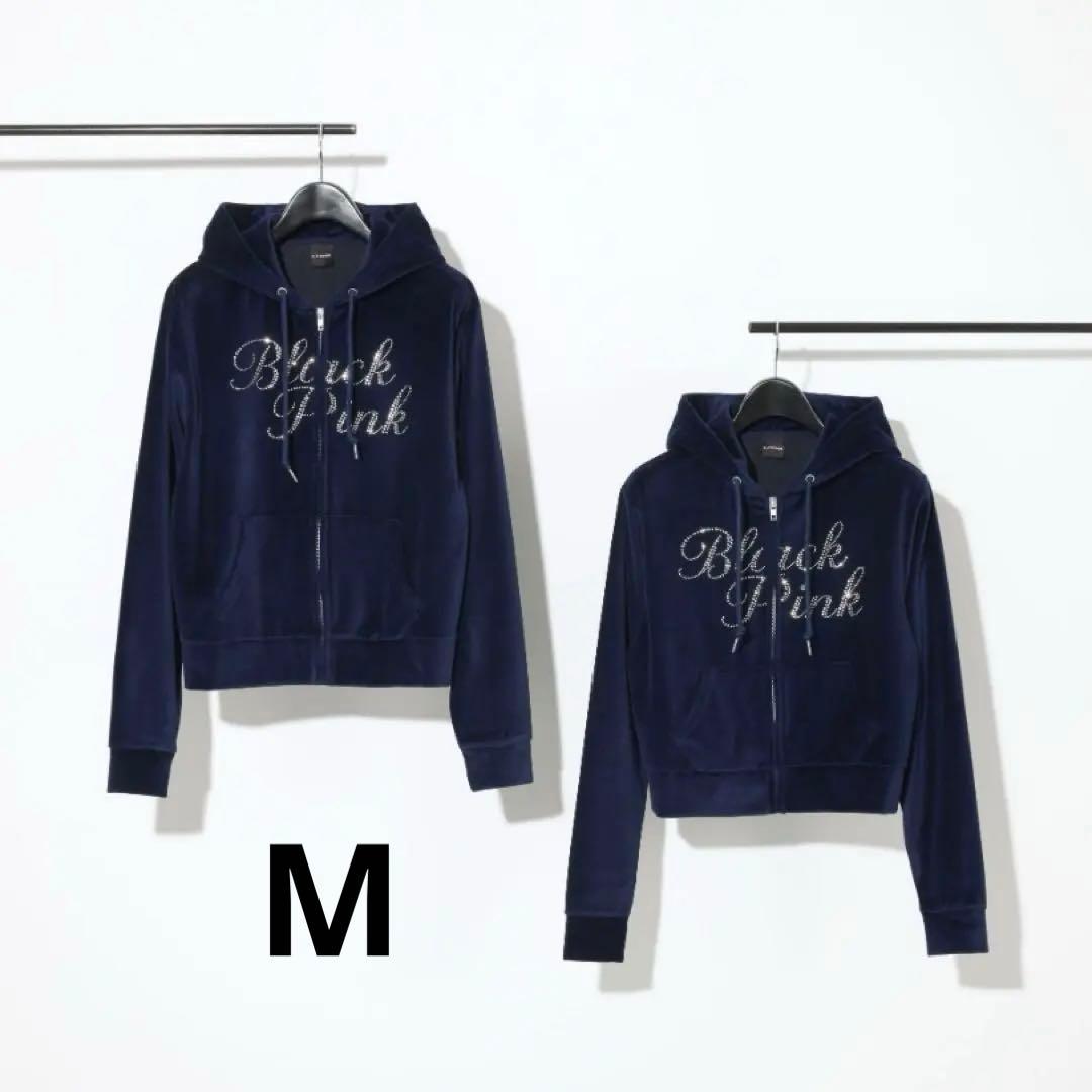 BLACKPINKブラックピンク POPUPベロア ジップアップフーディーM