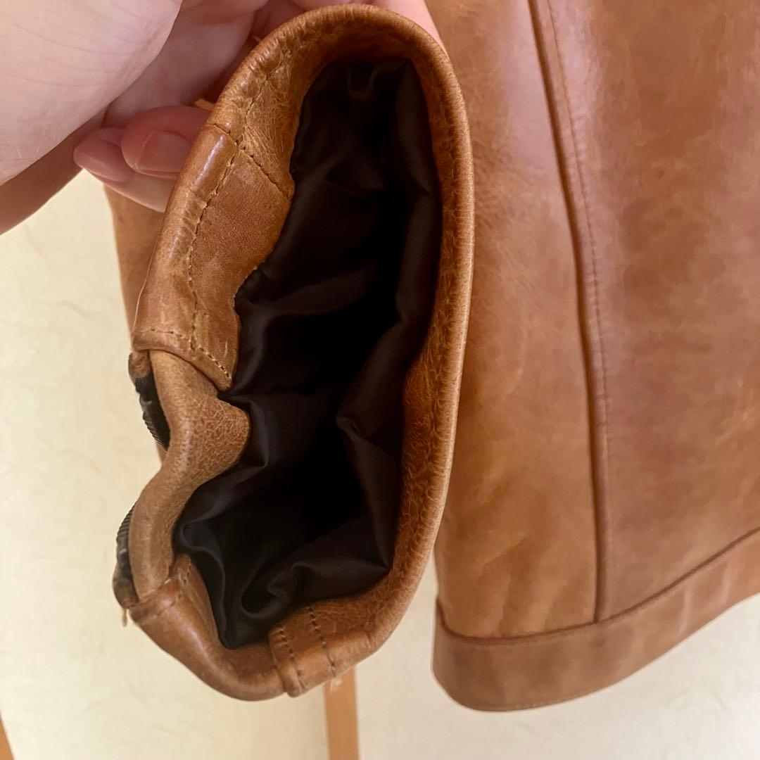 ★AVIREXFLY 本革 メンズ キャメル シングルライダースジャケットXL