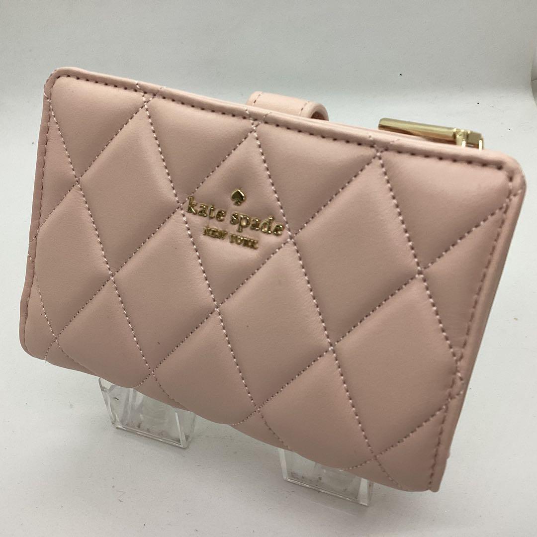 kate spade ピンク キルト加工　二つ折り財布