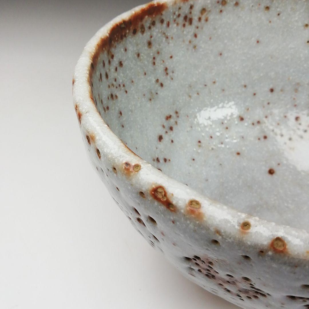 Ｔ６１２　茶碗　『御題　志野茶碗』『王子窯　加藤寛治 作』　共箱　抹茶碗　茶道具