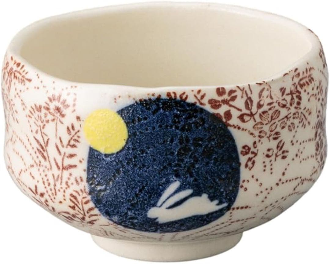 抹茶碗 小茶碗・月うさぎ 陶器 美濃焼 日本製 茶道 茶道具 抹茶茶碗