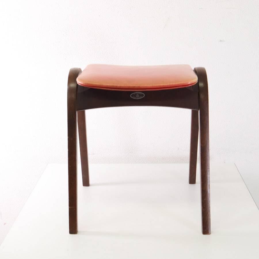 秋田木工 IDC大塚 No.202 剣持勇 スタッキングスツール 赤 PVC