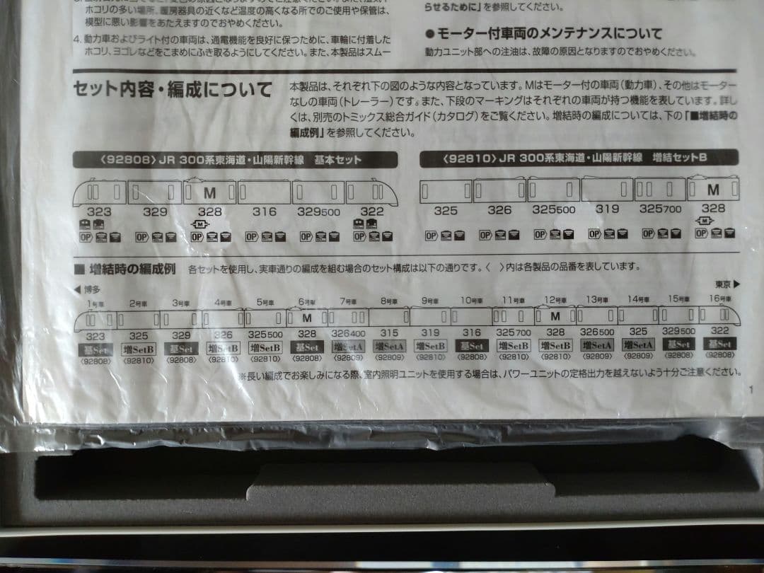 TOMIX JR 300系新幹線 基本セット 92808　増結セット