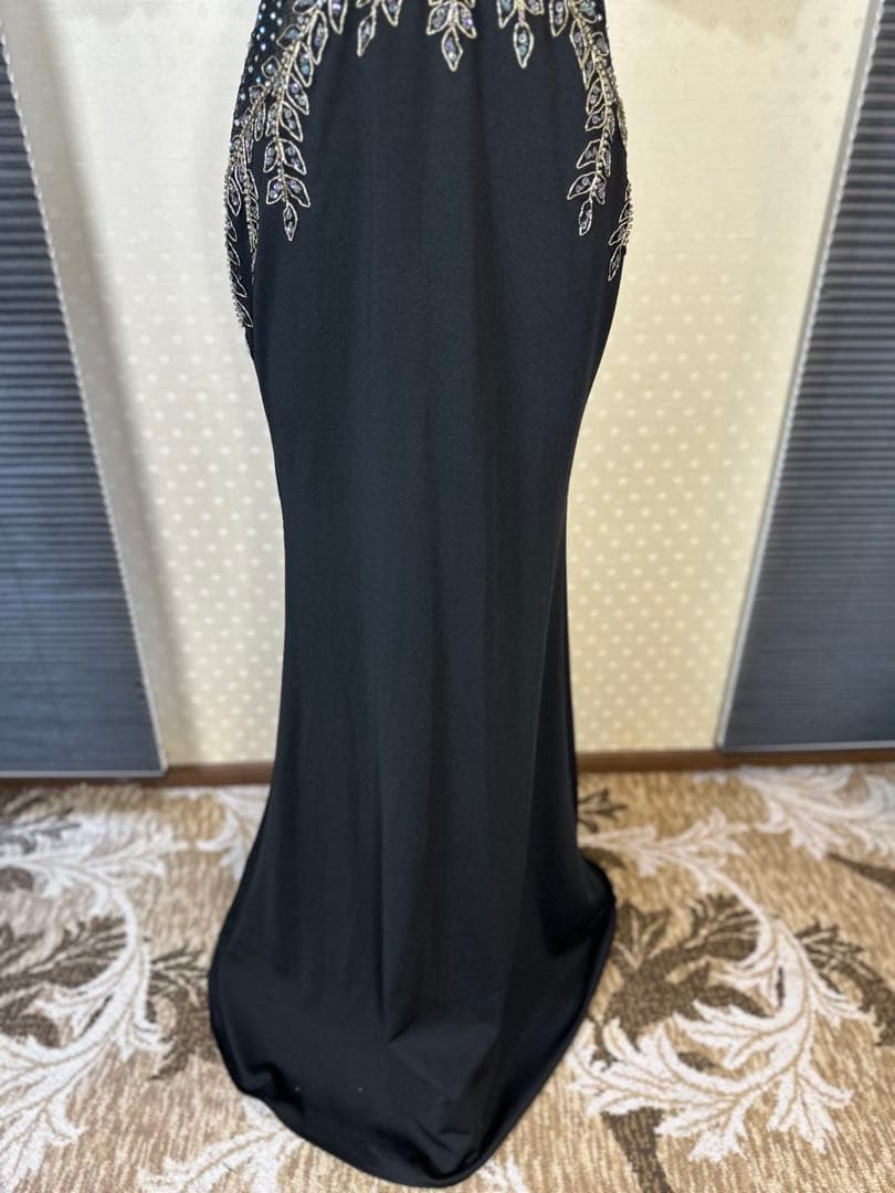 ビーズ刺繍 ブラック ナイトドレス