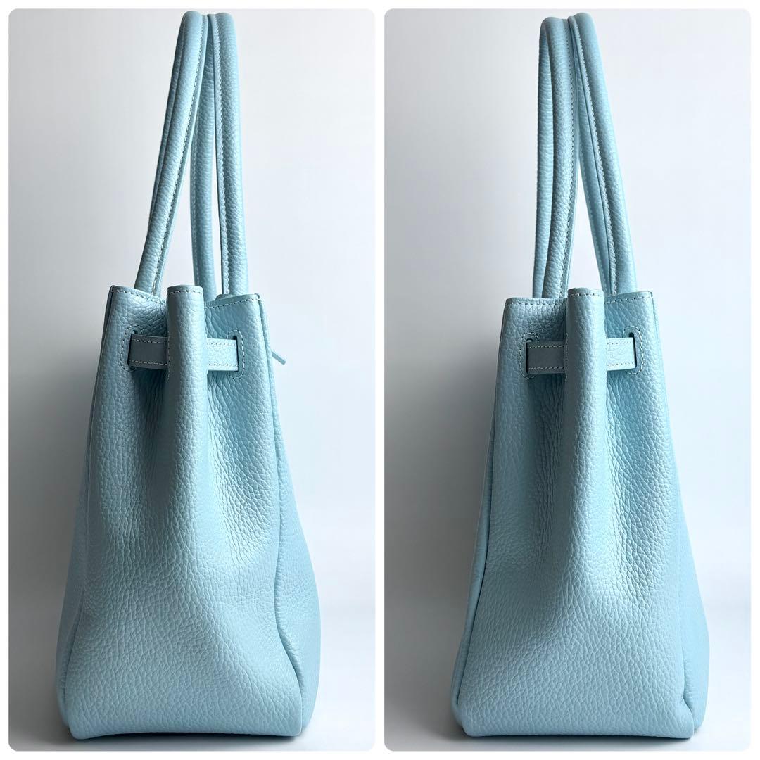 限定カラー✨ Hamano ミーティア 本革ハンドバッグ ピュアクラルテ ブルー