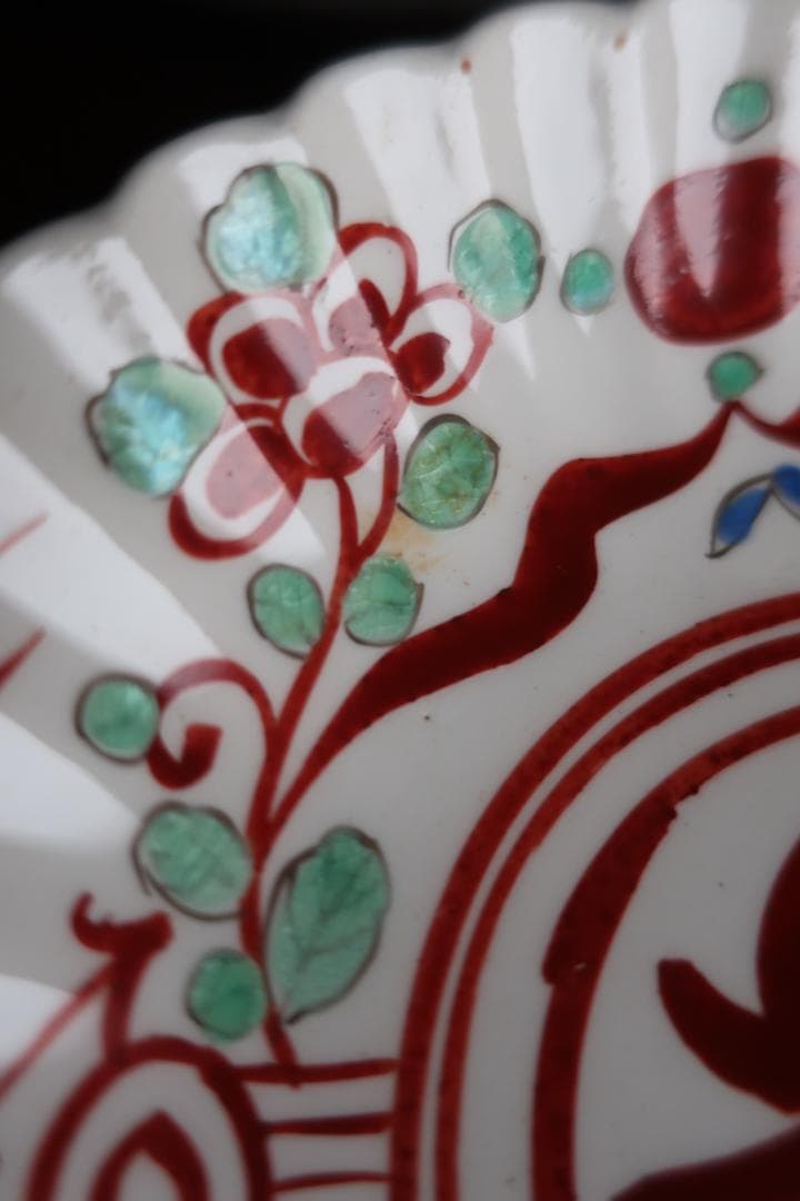 【レトロ 骨董】赤絵 花鳥 魁字 皿 5枚