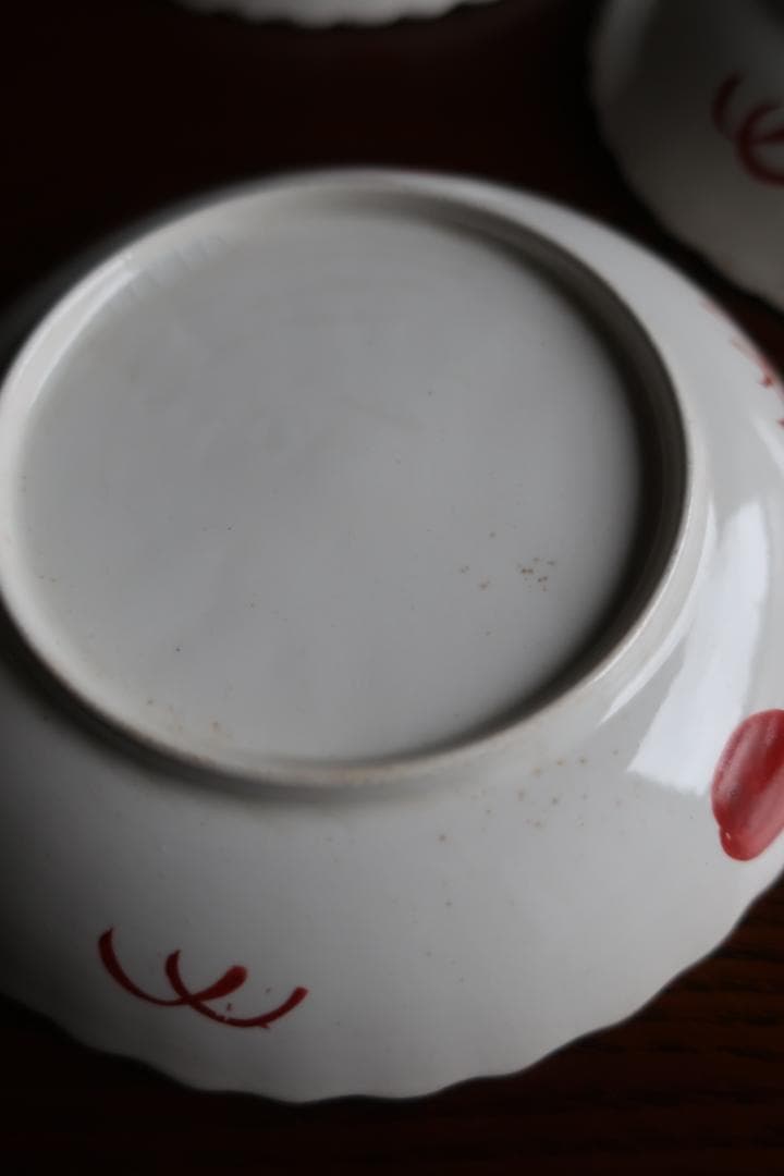 【レトロ 骨董】赤絵 花鳥 魁字 皿 5枚