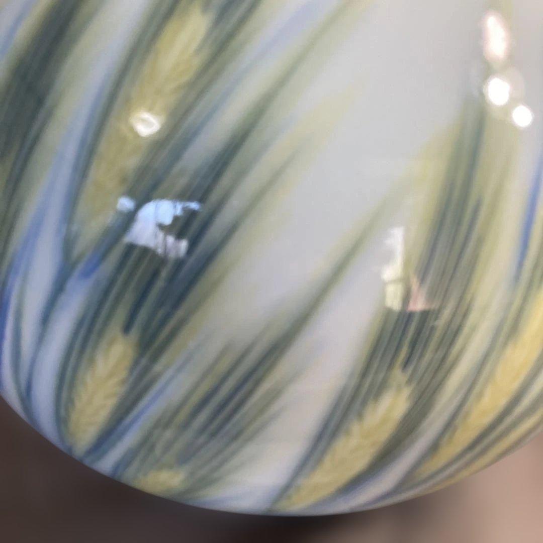 【庄村健】現代の名工　日本の名窯　有田　晩香窯　庄村健作　染錦麦穂紋　花瓶