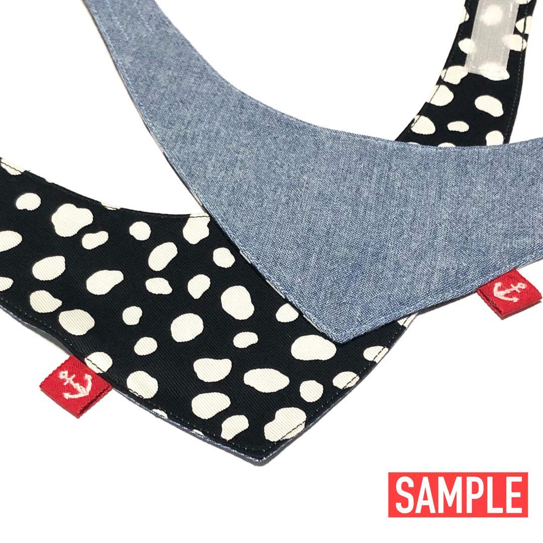 No.3160☘️犬猫用バンダナ XXSサイズ ダルメシアン ＆ ダンガリーブルー