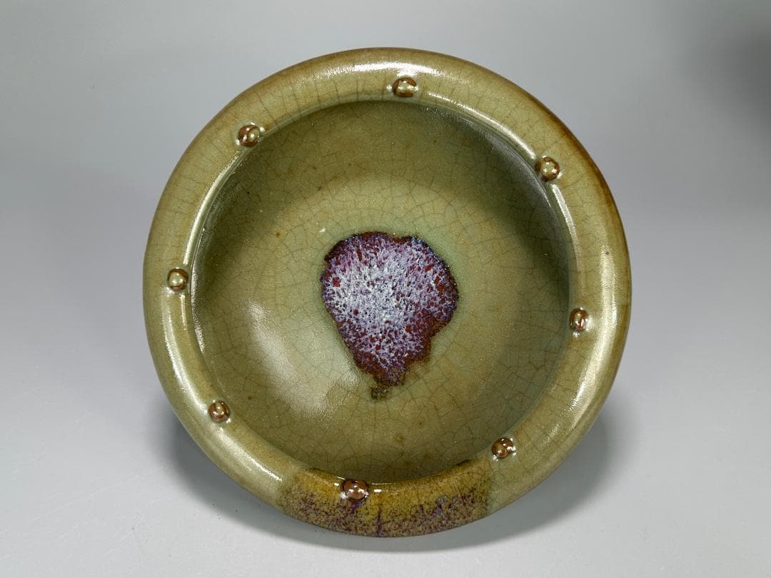 中国美術　清朝　清時代　鈞釉　鈞窯　水盤　三字款　時代物　古物　唐物