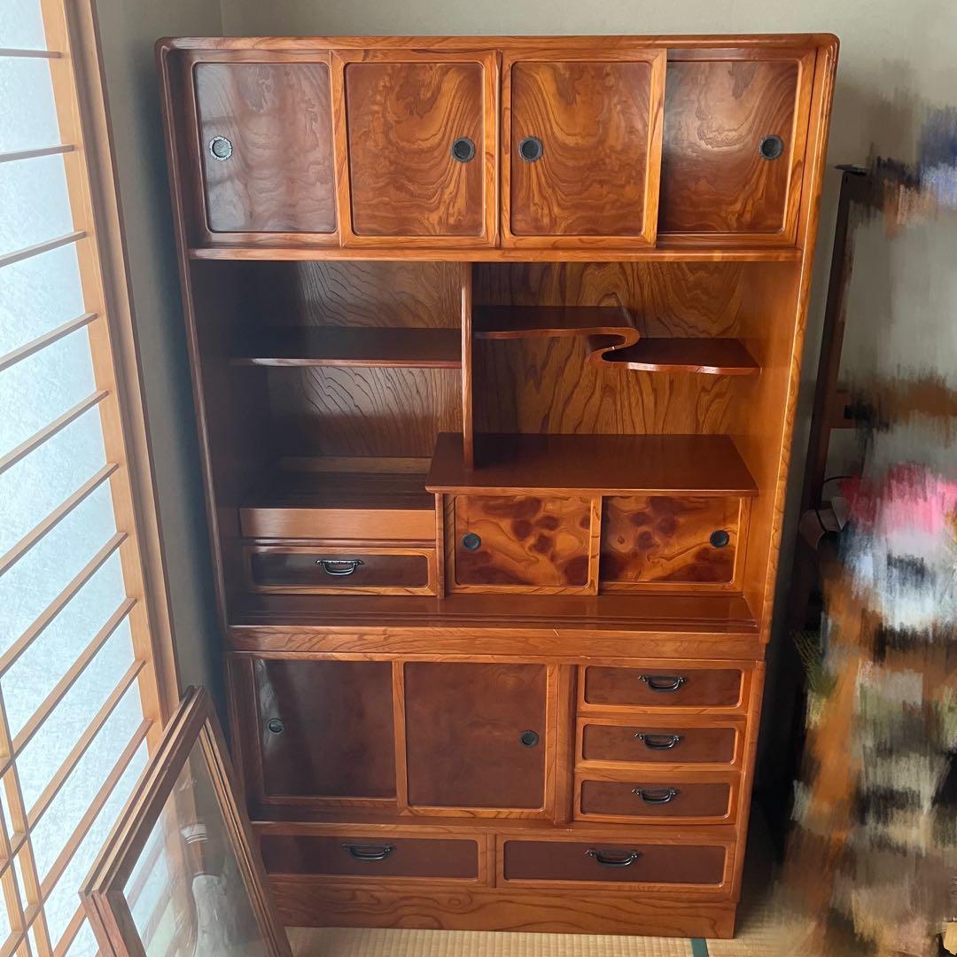 【最終値下】水屋箪笥 飾り棚 木製 和家具 茶棚 茶箪笥 アンティーク