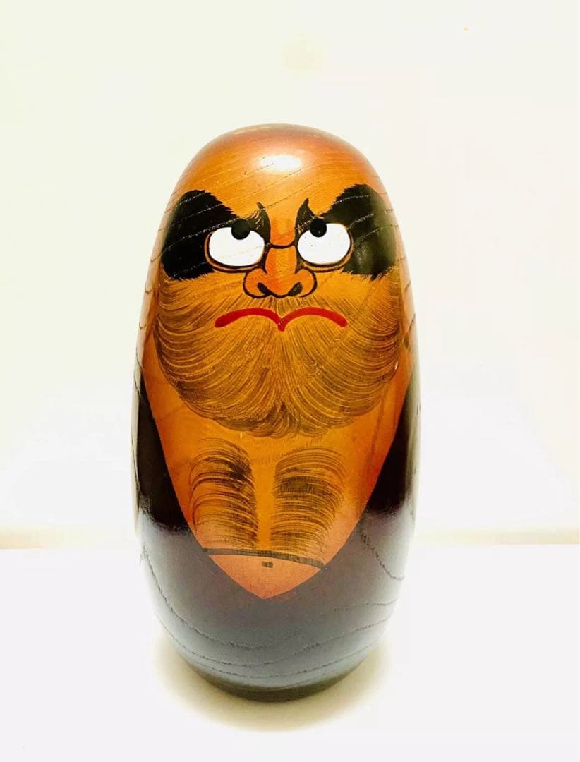 中古 こけし だるま 日本 木製 伝統 人形 6セット コレクション　特大