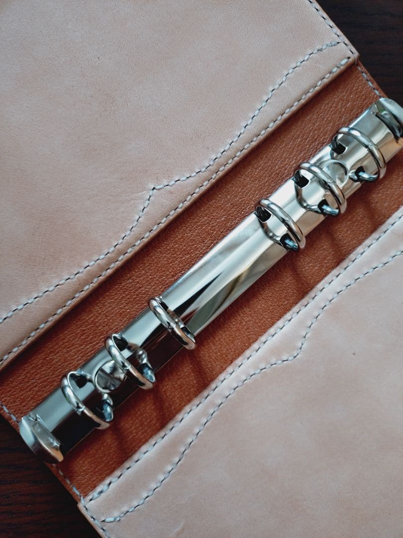 システム手帳　向日葵　バイブルサイズ　本革　カービング