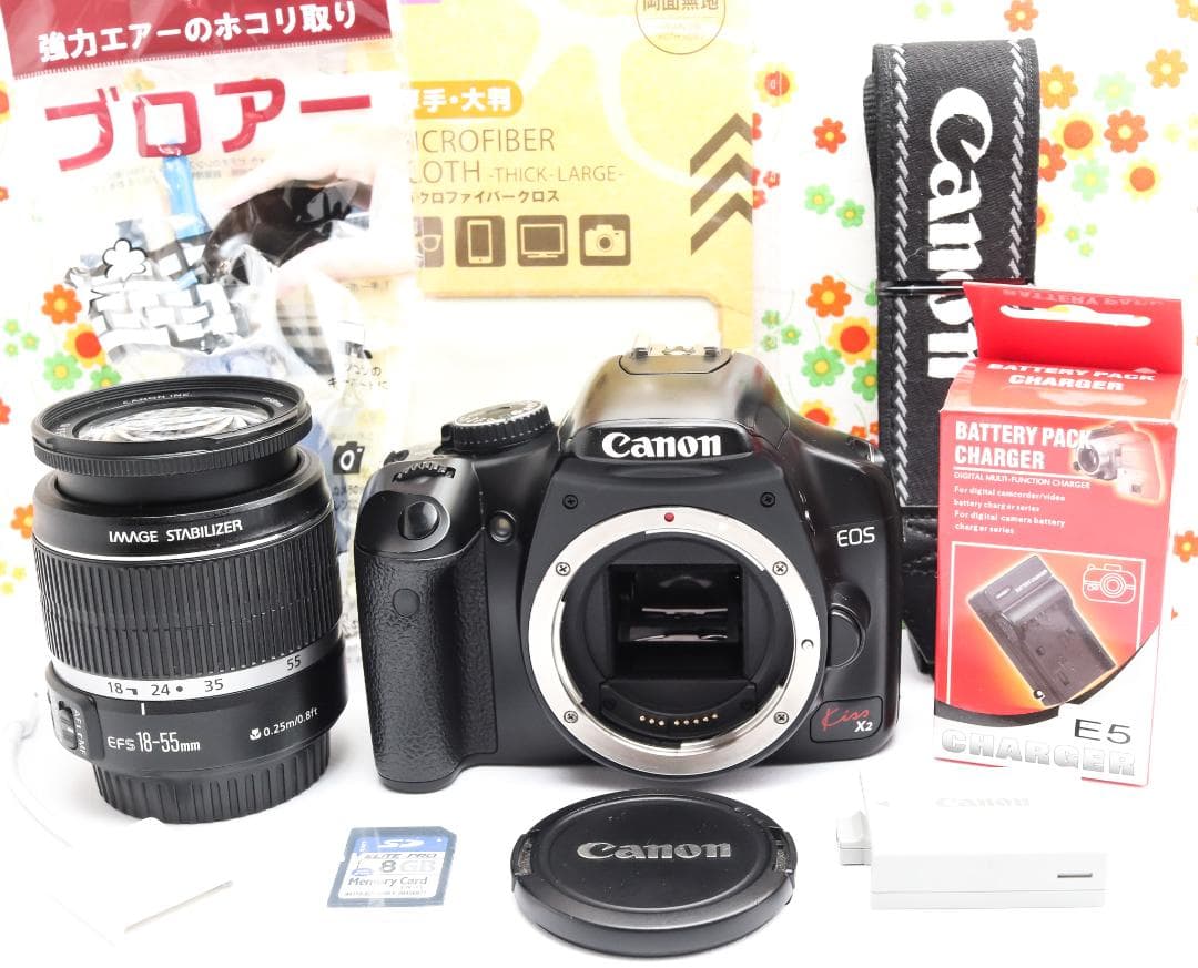 キャノン Canon kiss x2☆スマホに転送☆お手軽一眼レフ♪