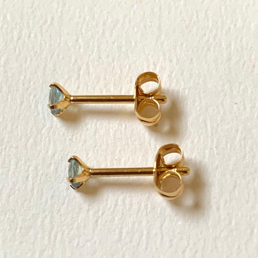 テイクアップ K18 セカンドピアス アクアマリン