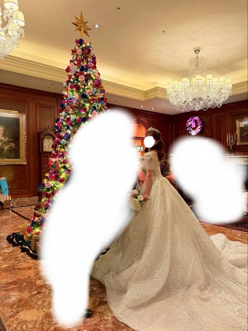 韓国　ウェディングドレス　グリッター