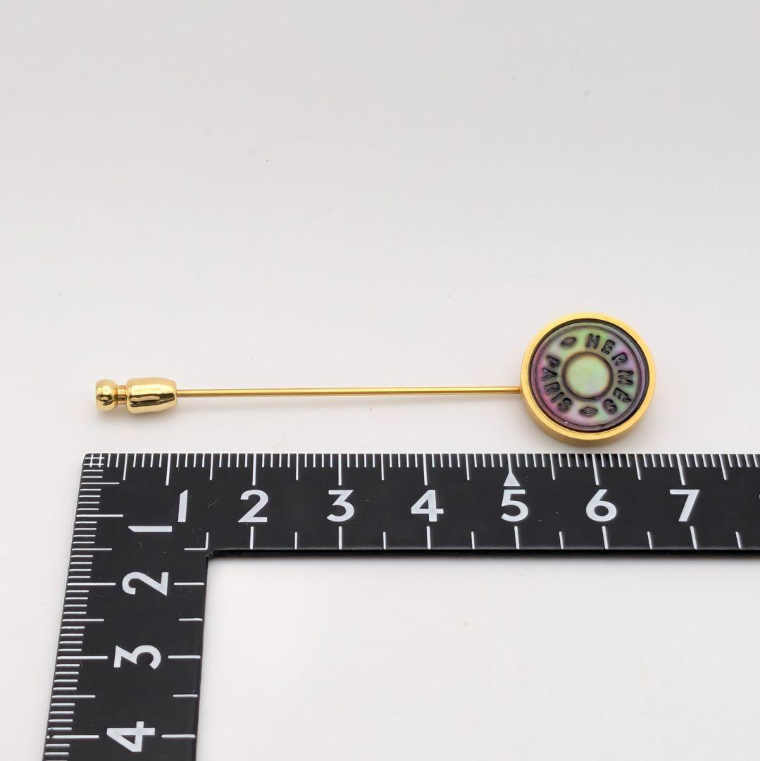 希少 エルメス HERMES セリエ シェル ブローチ ラペルピン ゴールド