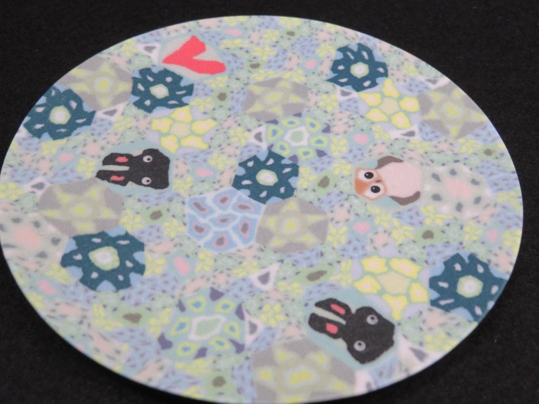 小林佐和子　練込小皿　うさぎと梟　現代アート　アンティーク