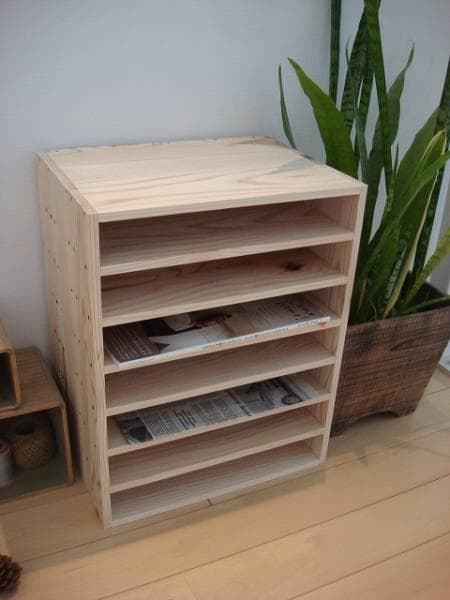 ★送料無料★サイズ変更可能★A4木製7段書類棚/無垢材収納オーダー可能ナチュラル