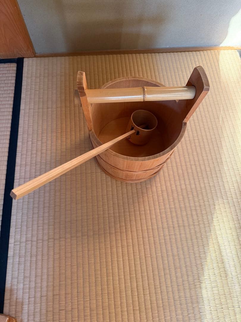 竹製 茶道具 水桶と柄杓