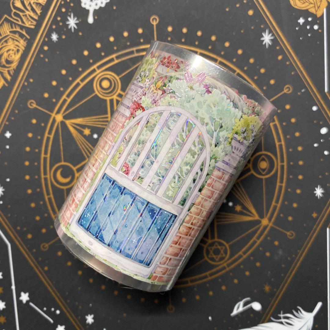 【E1】海外　10m巻　貝殻光/PETマスキングテープ　装飾系/背景系/お花系