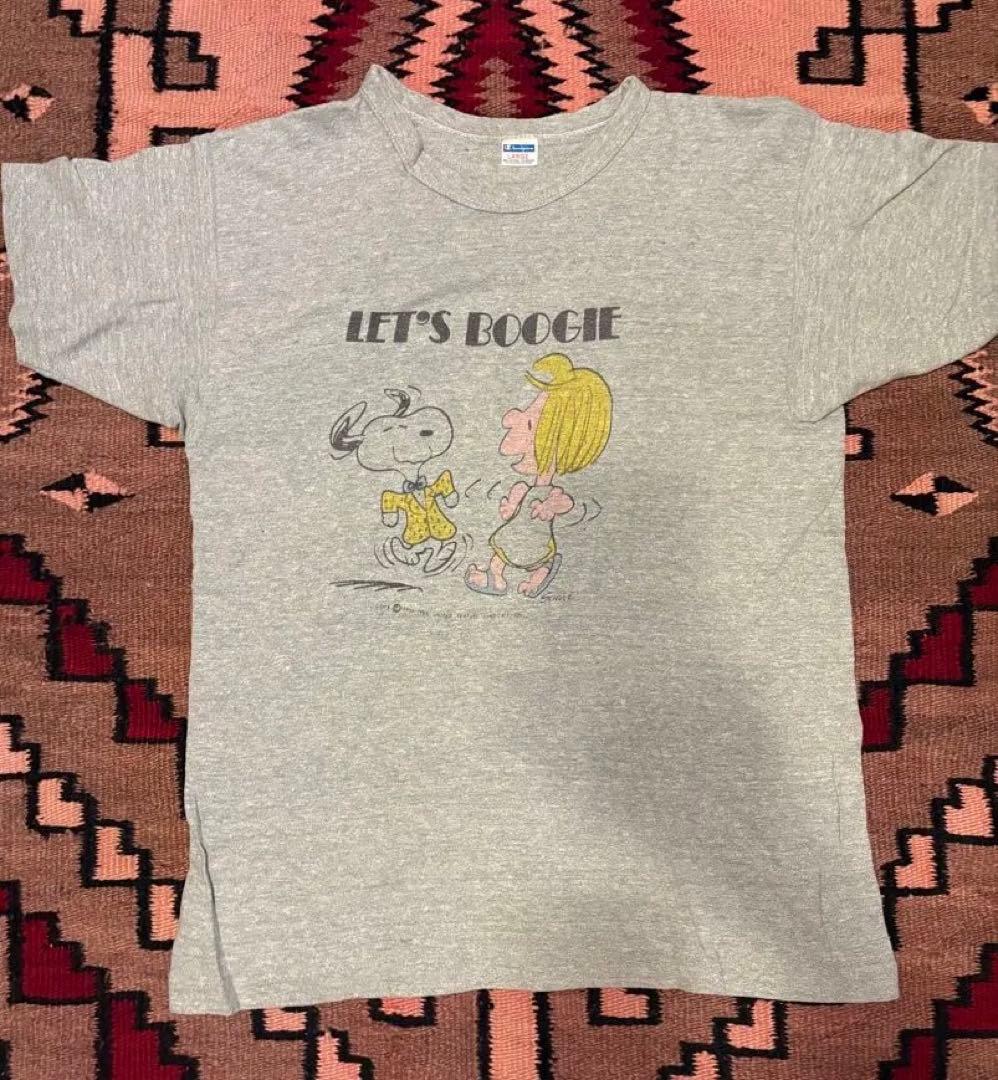 70s チャンピオン　ヴィンテージ　スヌーピー染み込みプリント