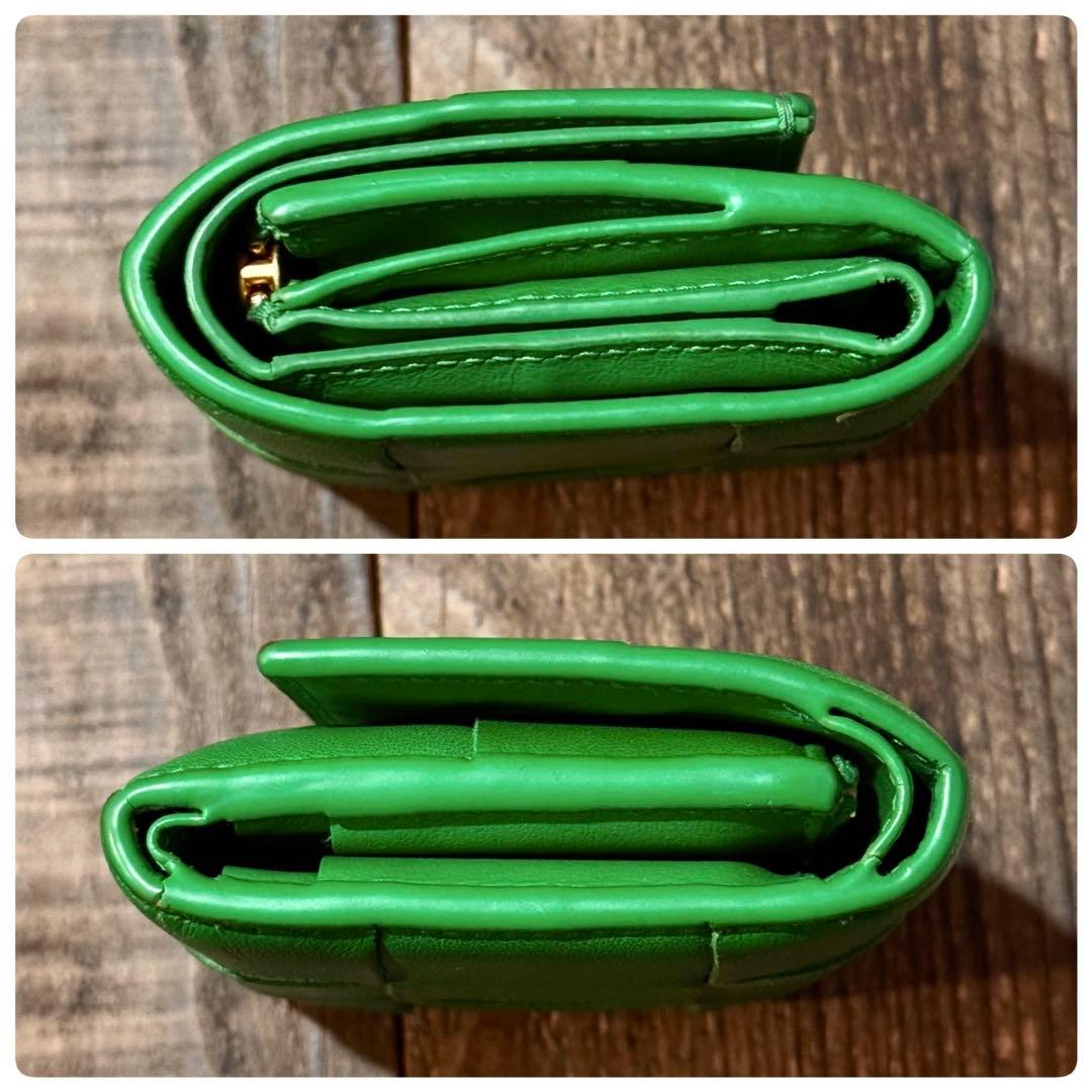 Bottega Veneta 三つ折り財布 グリーン カセット ボッテガ