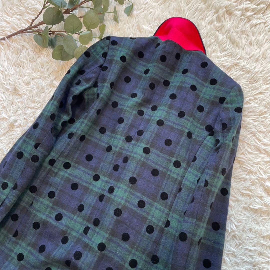 Paul smith ポールスミス　チェックドット　チェスターコート　L