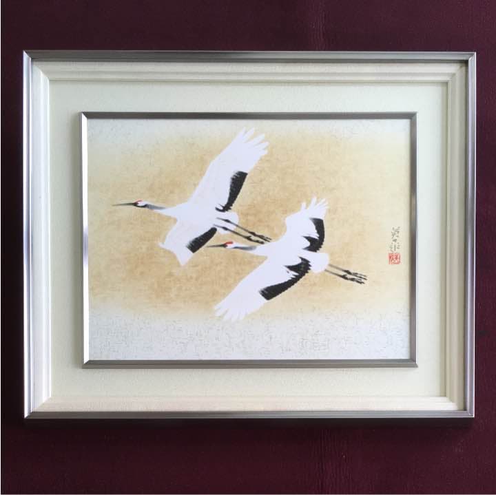 日本画家岩橋英遠の工芸画 大塚工藝社制作 翔鶴 北野美術館所蔵 限定番号有