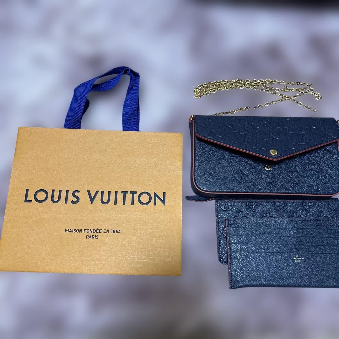 ルイヴィトン チェーンウォレット フェリシー アンプラント マリーヌ新品同様