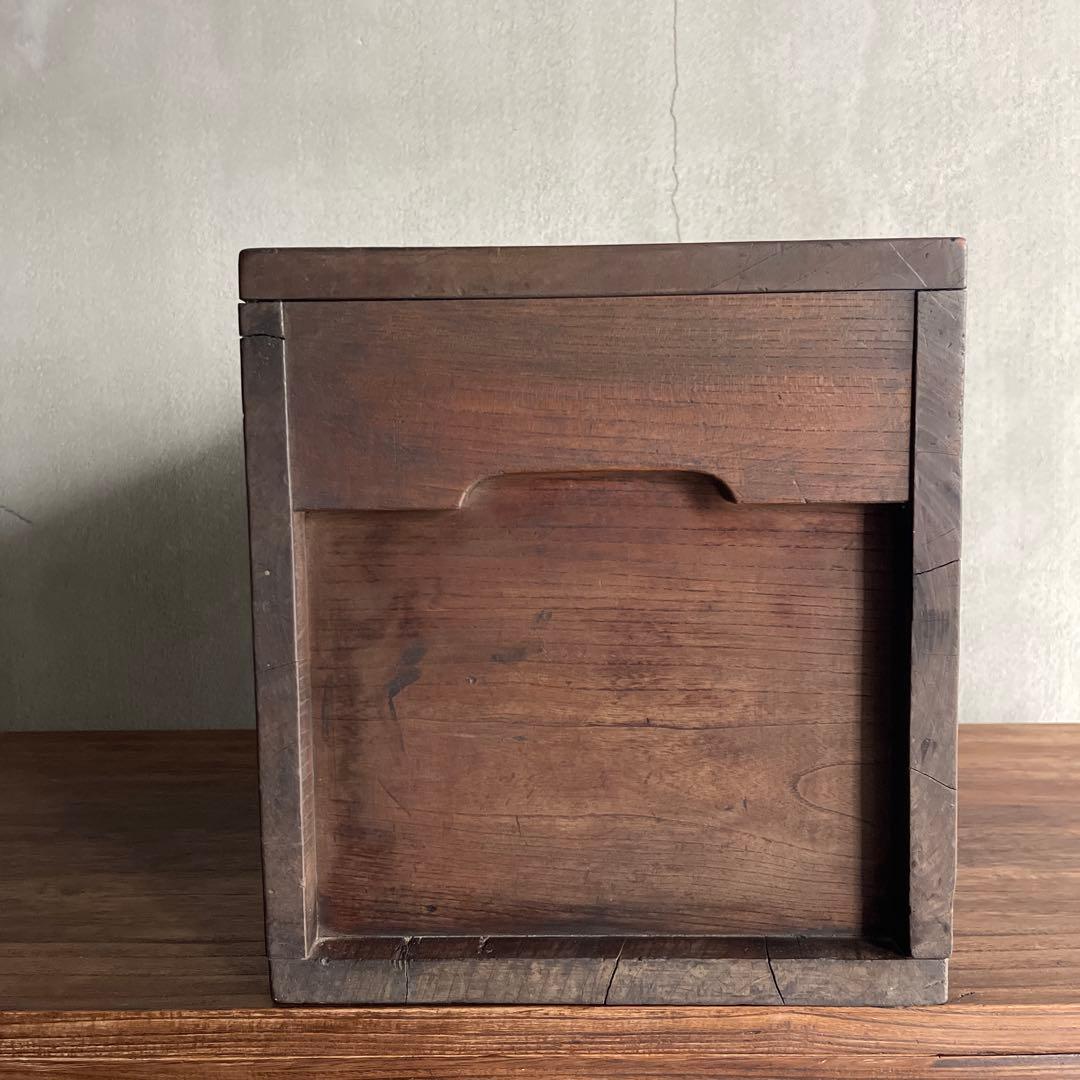 銭箱 銭函 小引出 時代金具 日本製 江戸時代 明治時代 古道具 欅