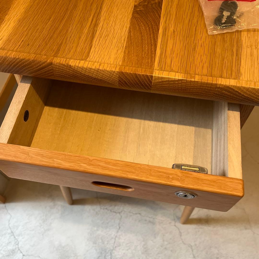 送料込み　起立木工 KOMO チェストラック　オーク　無垢　棚　引き出しテーブル