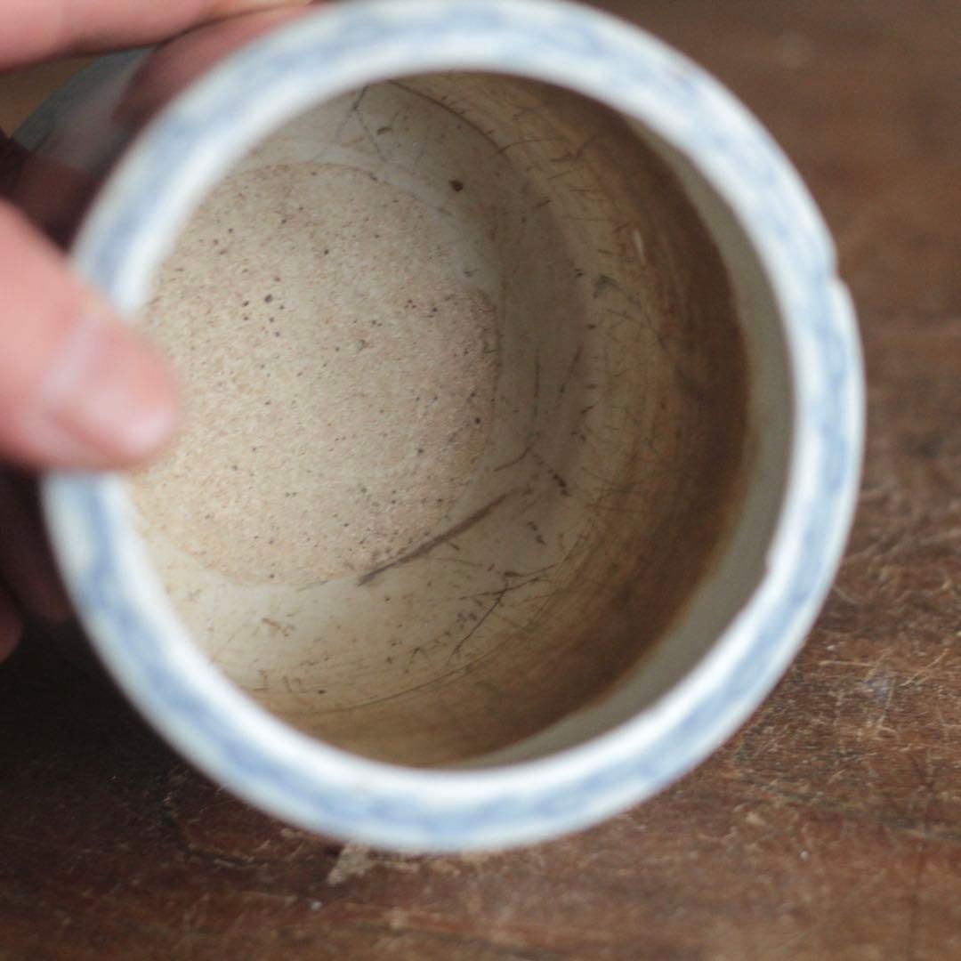 染付 丸紋 筒茶碗 火入 古美術 古伊万里 古道具 アンティーク