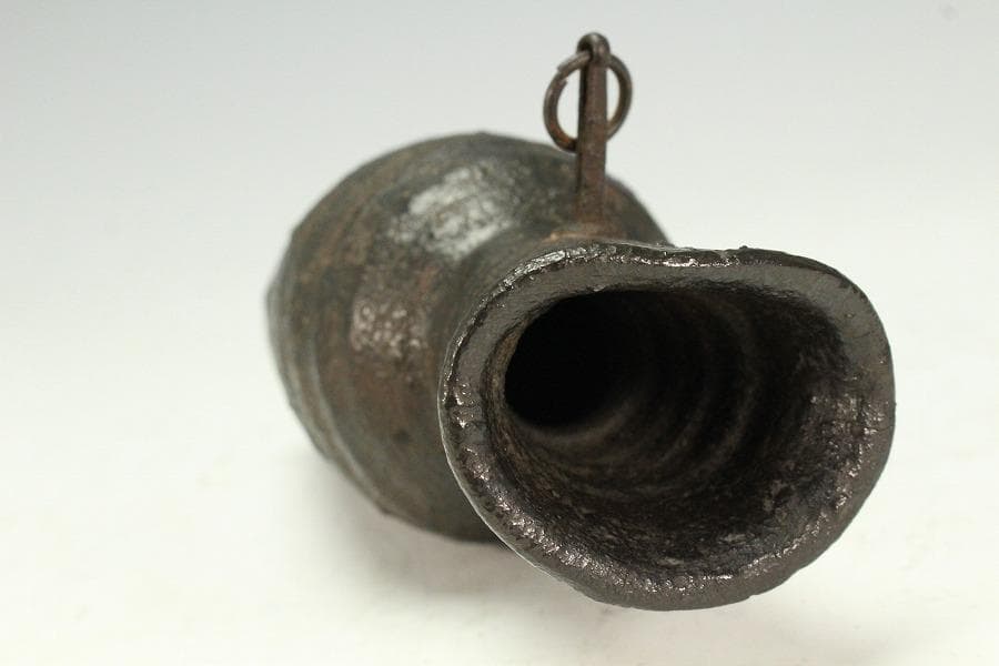 古美術 茶道具 南蛮 一輪生 掛花生 時代物 三井家拝領品(K-XA781)