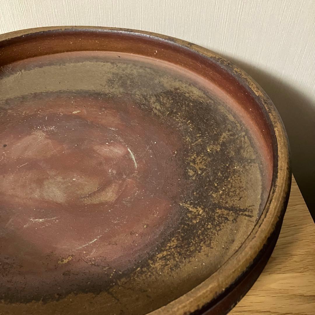 備前焼　大型水盤　花器　生花　的野求造