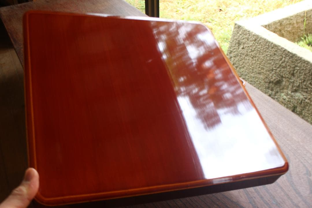 tenさま専用！隅丸四方デザインの春慶塗のお盆４点（検お盆お膳