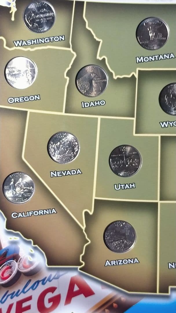 ☆。「アメリカ50州記念収納アルバム」(全50州収納済)。